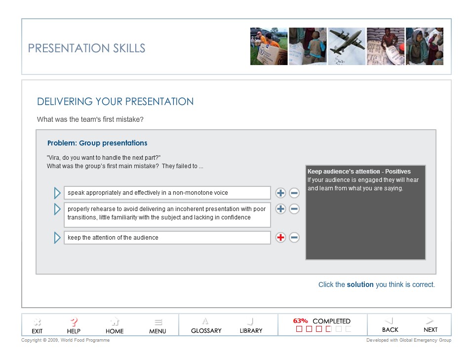 Slide explaining that engaged audiences are more likely to hear and learn from what is being presented.